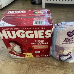 Newborn diapers Huggies 128ct 