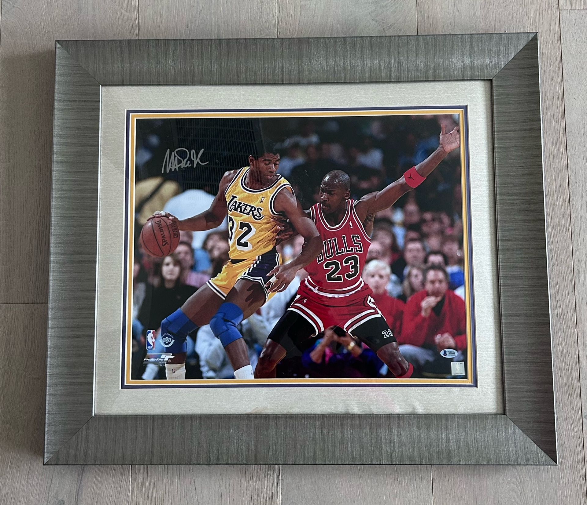 Magic Johnson Signed 16x20 Framed/Matted vs Jordan w/ Beckett COA - SEND OFFERS!!!