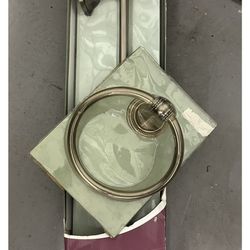 Betsey Fields Design Beaded Collection Decorative Bathroom Hardware 18” Towel Bar and Ring - Brand New in Package