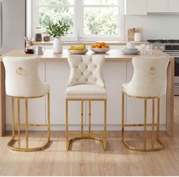 Brand New Luxury Velvet Bar Stools Set of 3 – OBO