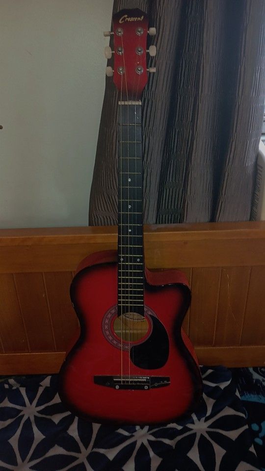Karrera Acoustic Cutaway 40in Guitar Red