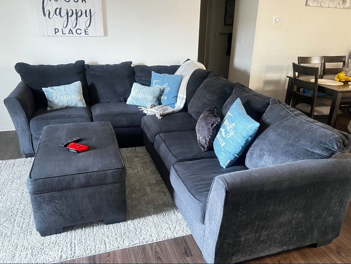 Dark Blue Grey Couch