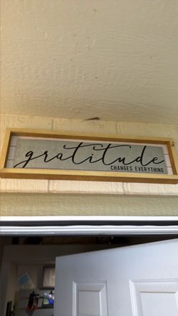 Gratitude Changes Everything Framed Wood Sign