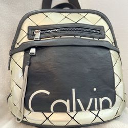 Calvin Klein black leather backpack 