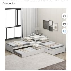 White L Shaped Twin Bed