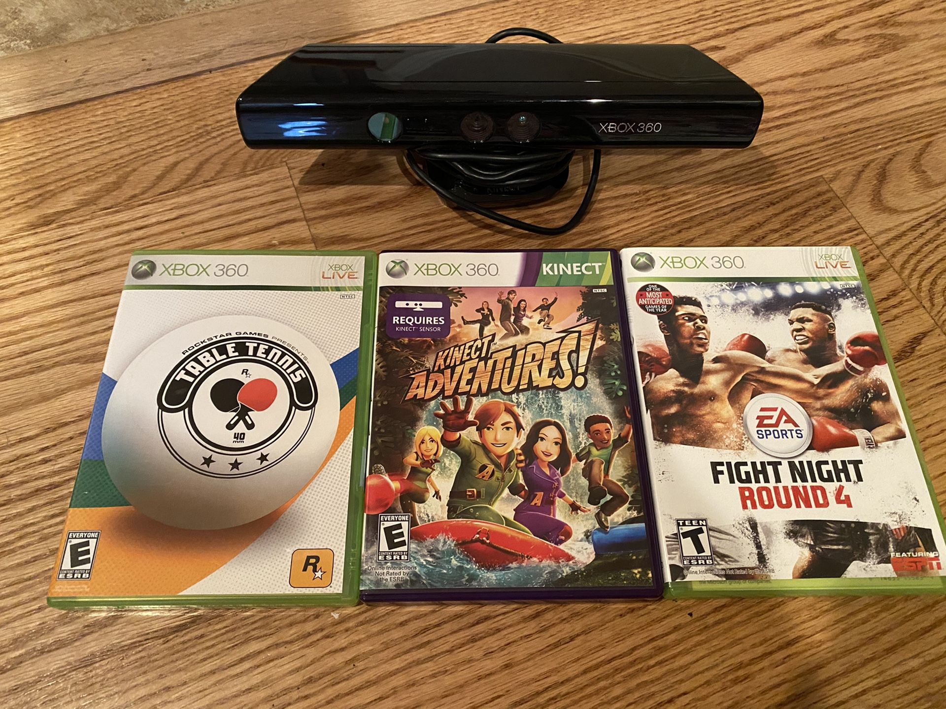 Xbox 360 Kinect and 3 Games