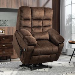 3 Motor Zero Gravity Power Lift Recliner Chair with Adjustable Seat Height Power Lift Chair for Elderly Adults Big Man Recliners 400 lbs with Heat Mas
