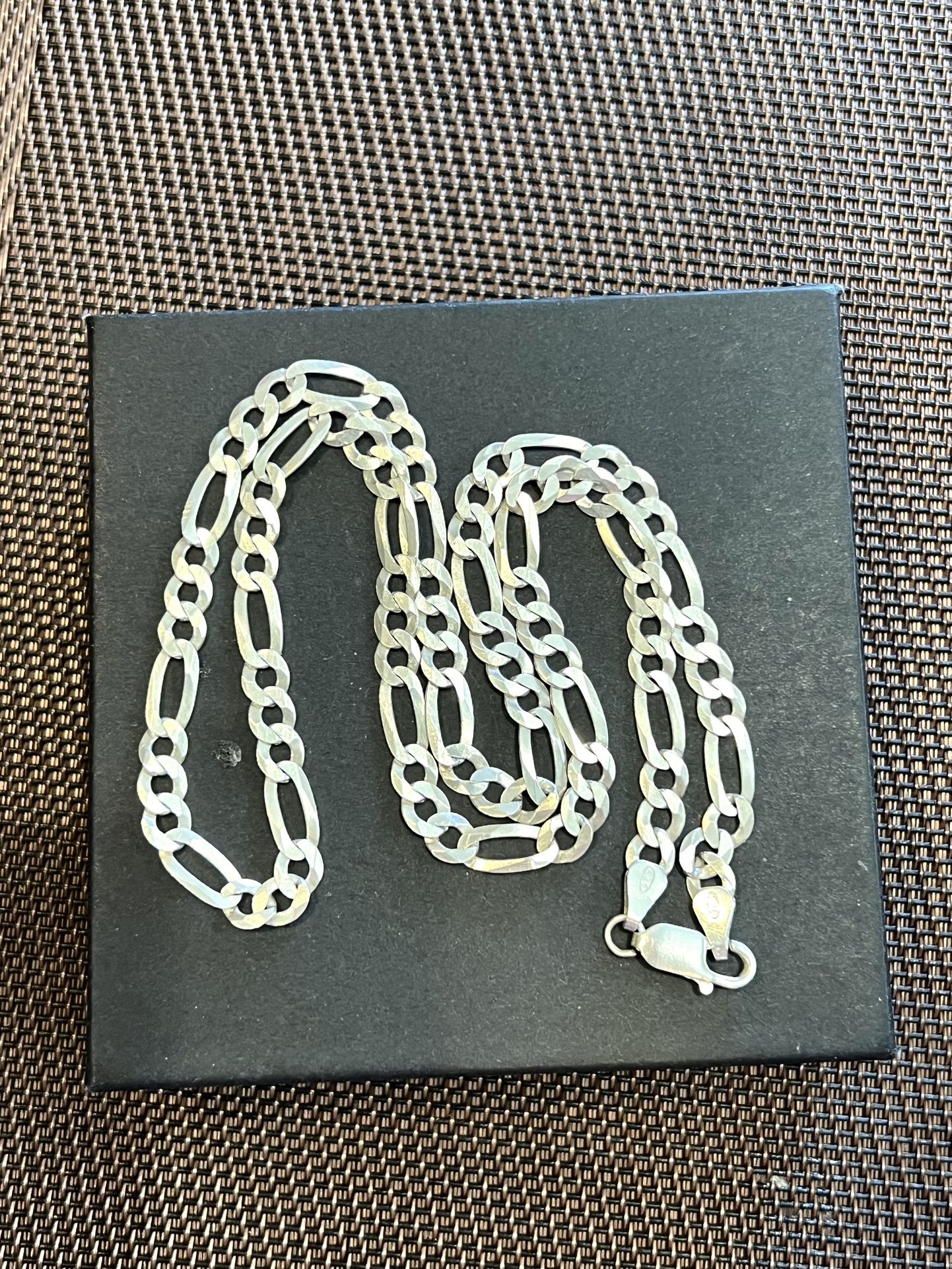 925 Sterling Silver Figaro Chain Men’s Necklace size 20”