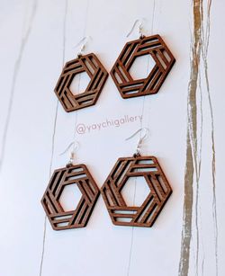 Wooden Jewelry Earrings Fashion Modern Girls Parties