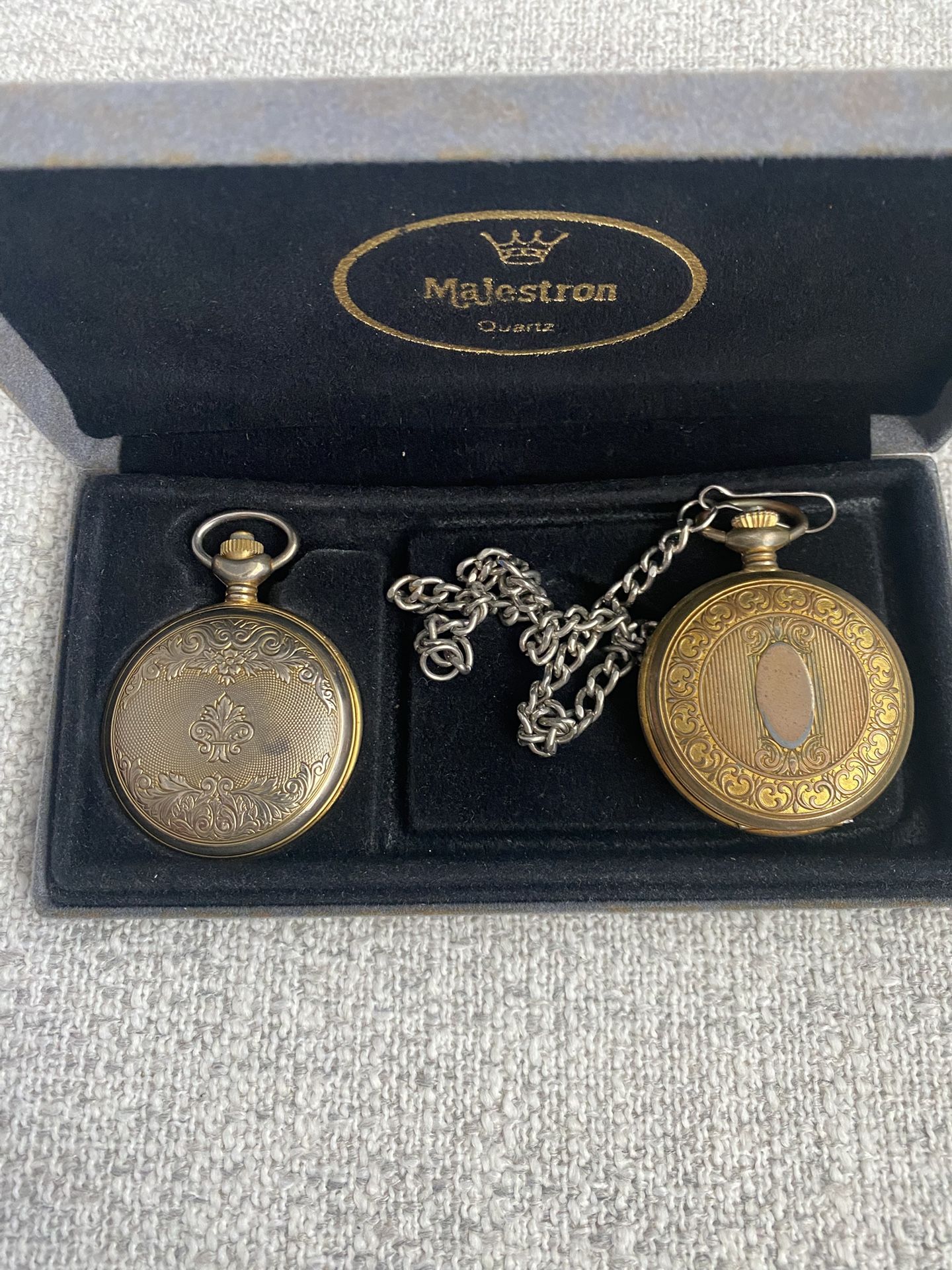 Swiss-made pocket watches, both gold-plated