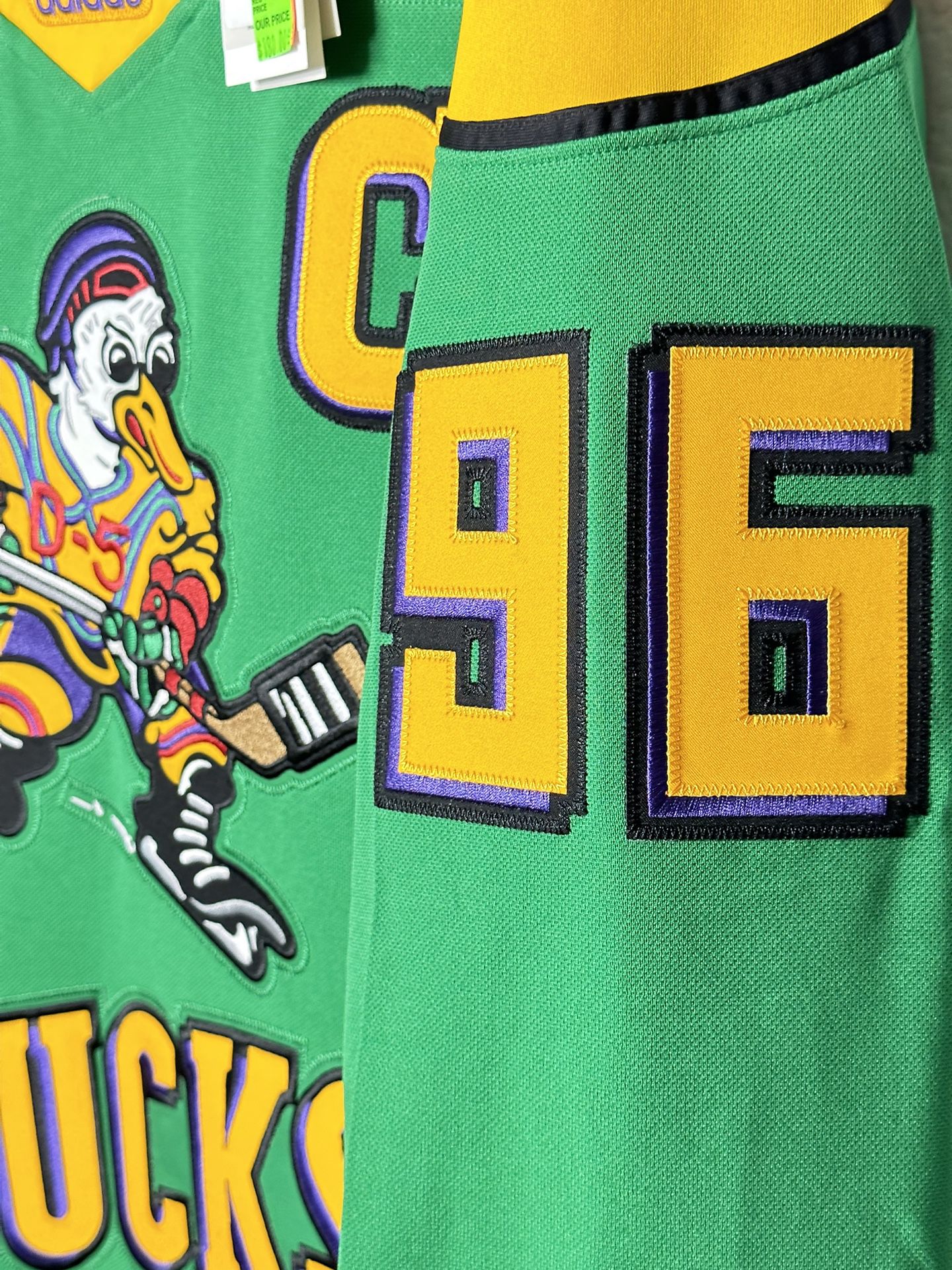 NEW Mens Adidas x Disney Mighty Ducks Conway Authentic Jersey / Green /  HT7875