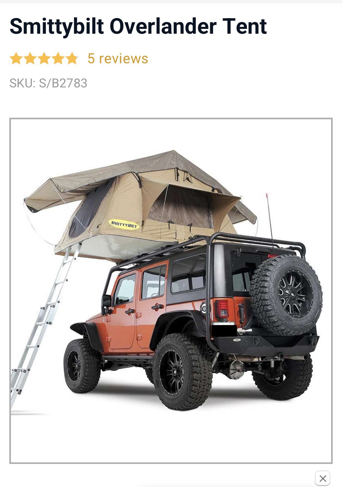 Smittybilt roof top tent.