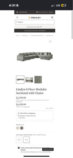π©Ά Ashley Lindyn 6-Piece Corduroy Modular Sectional β WITH FREE DELIVERY π©Ά