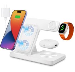 Wireless Charger, 3 in 1 Charging Station for Multiple Devices, for iPhone, Airpods & Iwatch