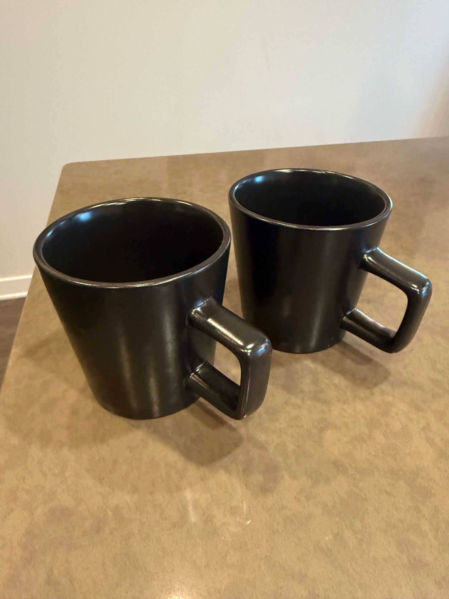 Black matte coffee mugs set of 8