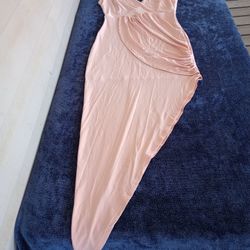 Sabora Blush Pink Asymmetrical Hem Dress Sz Small
