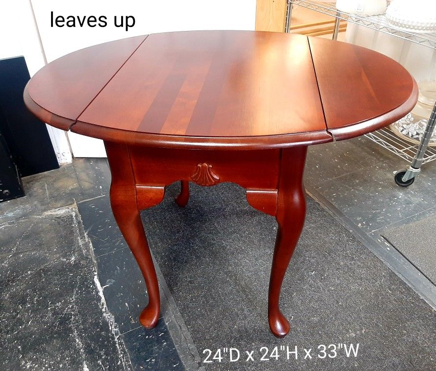Solid Cherry Drop Leaf Side/End Table / Cherry Table / Quality Furniture