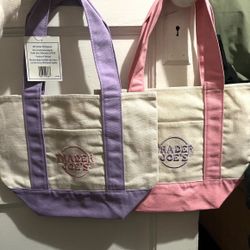 Trader Joes Pastel Tote Bags 