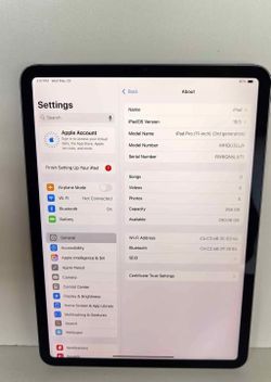 iPad Pro 11 inch 3rd Gen 256gb