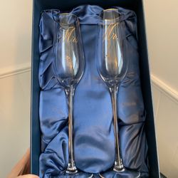 Mr. & Mrs. Champagne Glasses