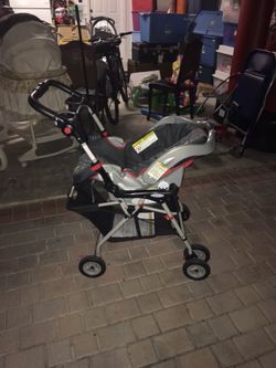 Infant stroller with car attachment