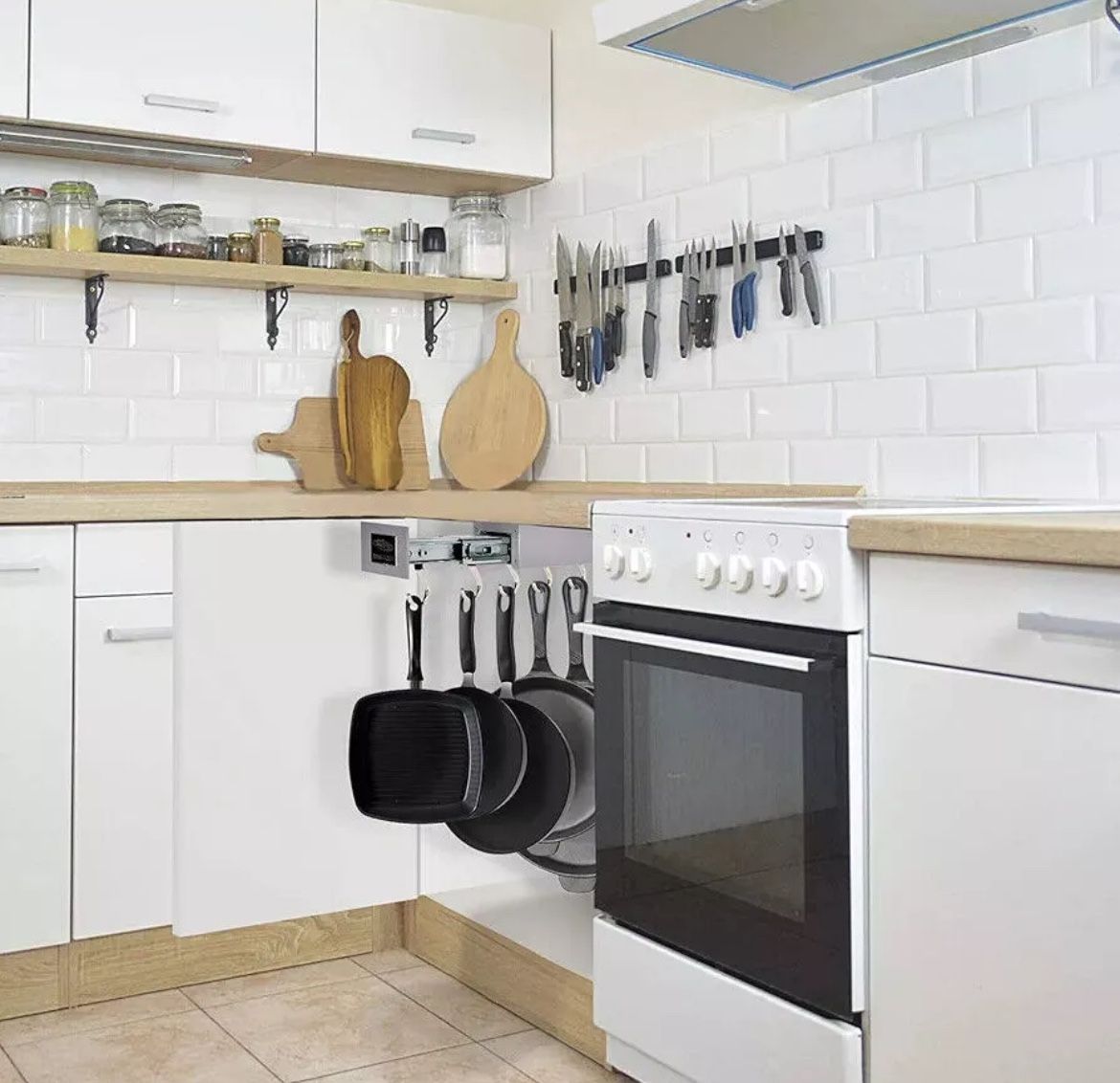 adjustable pot rack Organization and storage