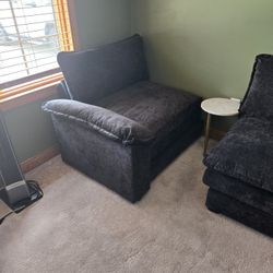 Loveseat Blue Velvet Texture