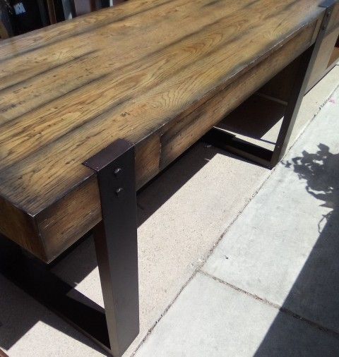 Paid $300 Very Cool Table With Metal Legs.. Can Also Be Used As Kitchen Island. $100 Firm!!!