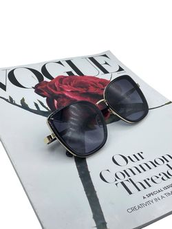 Kurt Geiger London Square Butterfly Sunglasses (Model KGL9037/S) Black/Gold 8079