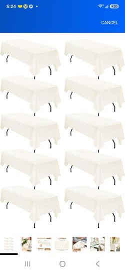 Ivory Rectangle Tablecloths Set of 10