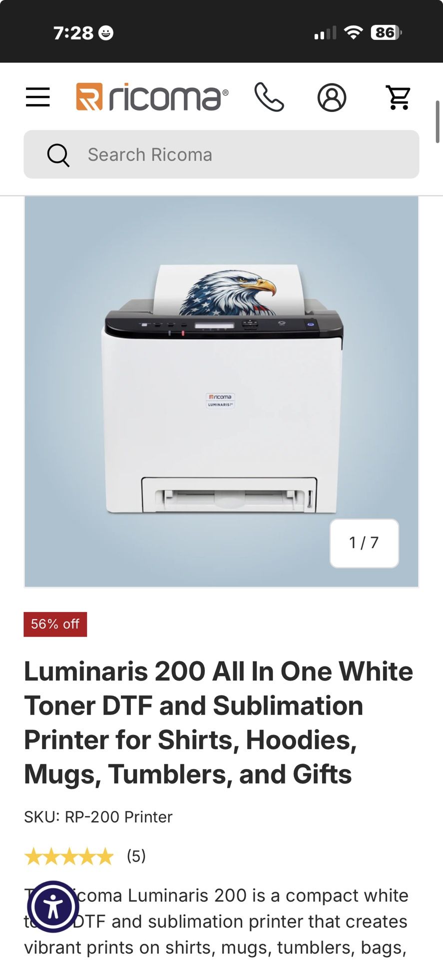 Luminaris 200 All In One White Toner DTF and Sublimation Printer for Shirts, Hoodies, Mugs, Tumblers, and Gifts