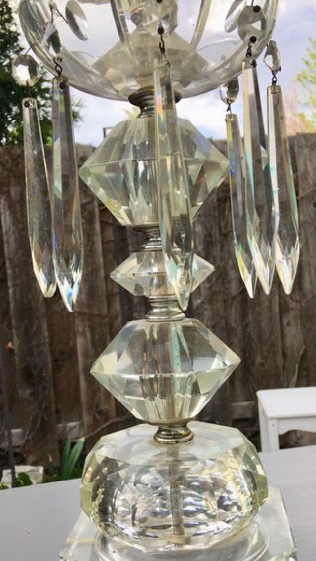 Vintage Crystal Luster Lamp