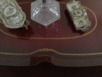 Antique cherry mahogany table with panino fishes three tables