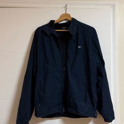 Nike Track Jacket Sz Large Navy Vintage Y2K Blue Pockets Harrington Style