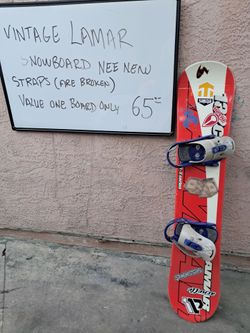 Vintage Lamar Snowboard with Bindings