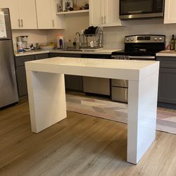 White Waterfall Tall Dining Table 