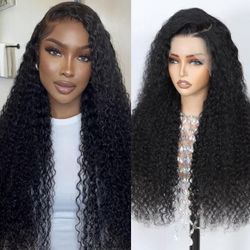 Lace Front Deep Wave 100% Human Hair (34inch) (Natural)