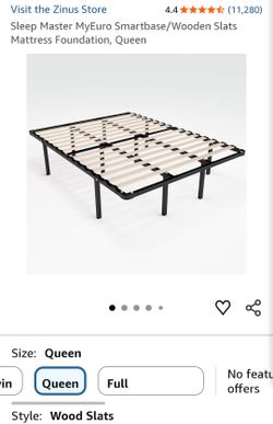 Free Queen Mattress Foundation with Wood Slats