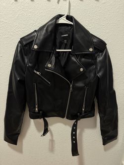 Express Black Faux Leather Moto Jacket