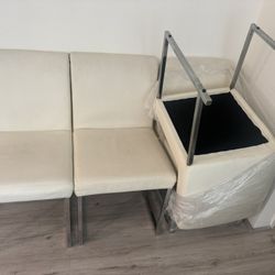 Modern Dining Chairs – Faux Leather, Metal Frame