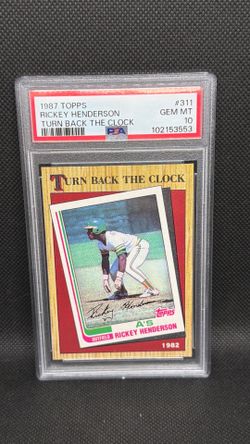 1987 TOPPS TIFFANY TURN BACK THE CLOCK #311 RICKEY HENDERSON PSA 10