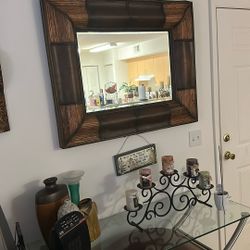 Antique Bamboo Mirror 