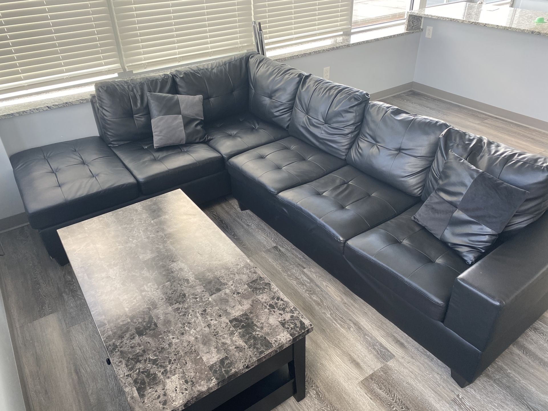 FULL SECTIONAL AND TABLE TO MATCH.