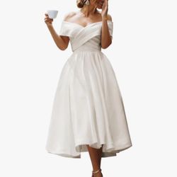 Tea Length Ivory Dress