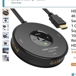 HDMI Switch,Meofia 4K 60Hz HDMI 2.0 Switcher Selector,3 in 1 Out HDMI Switch Supports 4K 3D HD 1080P for Xbox PS4 Roku Blu-Ray Player HDTV