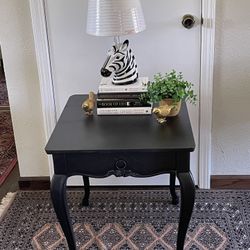 End Table And Zebra Lamp