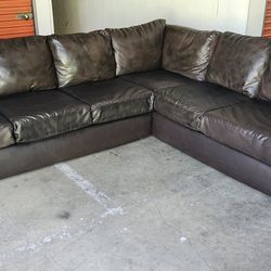 Faux Leather Sectional Couch FREE DELIVERY 