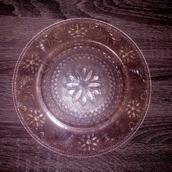 Tiara Glass Peach 8in Plates Set Of 4