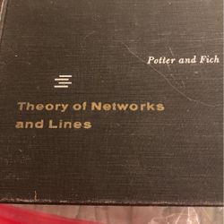 Theory Of Networks And lines 1964