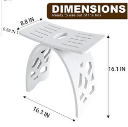 Solid Acrylic Shower Stool…. for Inside Shower, Heavy Duty White Bathroom Bench Chair
